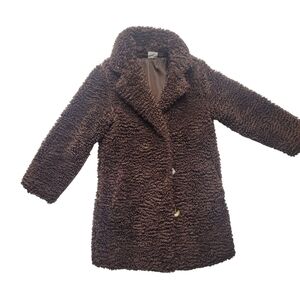 Wonder Nation Brown Teddy Jacket Size XS (4-5)